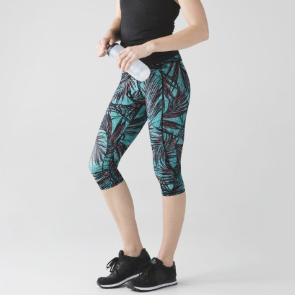 lululemon Blue and Black Patterned Leggings